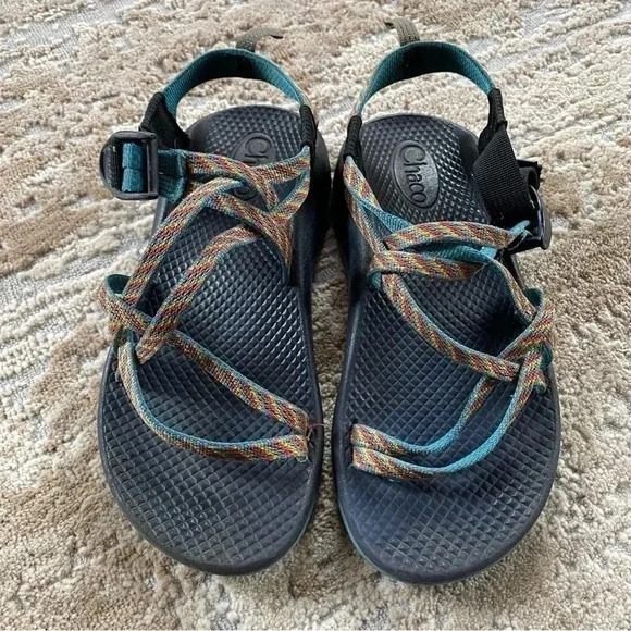 Chaco ZX2 Classic Blue Red Yellow Boulder Walking Hiking Sandals Boost: 4 - Picture 2 of 9